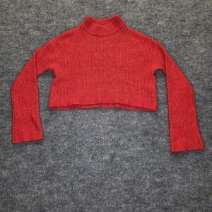 H&M Divided Sweater Womens XS Cropped Rib Knit Long Sleeve Mock Neck Pullover